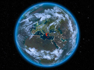 Greece at night on Earth