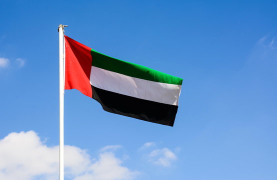 United Arab Emirates flag winding in the wind