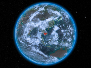 Cambodia at night on Earth
