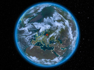 Lithuania at night on Earth
