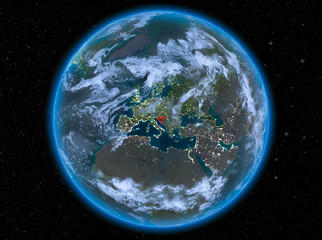 Croatia at night on Earth