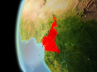 Evening view of Cameroon on Earth