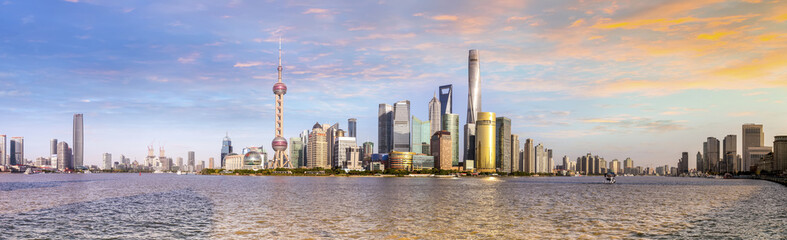 Obraz premium Skyline of urban architectural landscape in Shanghai