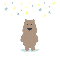 Obraz na płótnie Canvas Baby Shower Card. Cute bear vector print. Vector illustration.