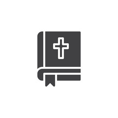 Bible vector icon. filled flat sign for mobile concept and web design. Holy bible book with bookmark simple solid icon. Symbol, logo illustration. Pixel perfect vector graphics