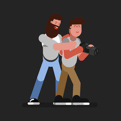 Man photographer makes a photo