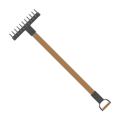 rake garden tool vector illustration