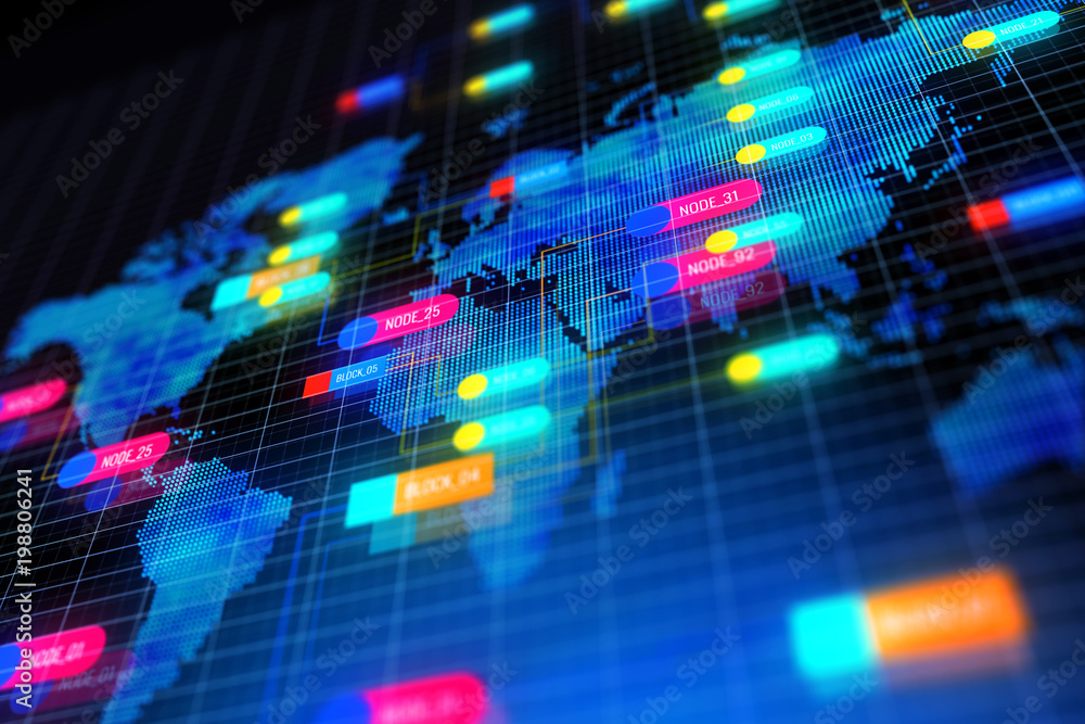 Poster abstract map node background
