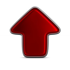 red arrow on white background. Isolated 3D illustration