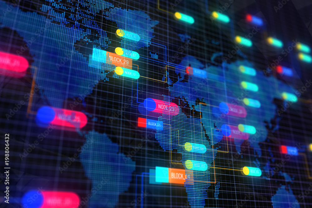 Poster abstract map node backdrop