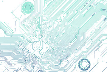 Back side circuit board, line pattern isolated on white background