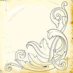 Vector baroque of vintage elements for design. 