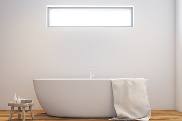 Close up of a white bathtub