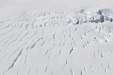 Snow white ground over fox glacier, natural winter season background