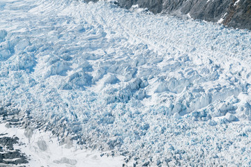 Hilicopter view Fox Glacier west coast south island New Zealand natual landscape background