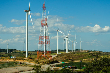 wind turbine against blue sky - 198808843