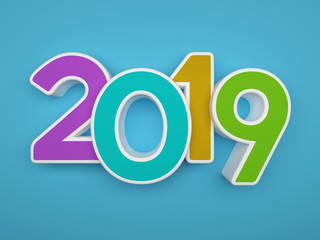      New Year 2019 - 3D Rendered Image 