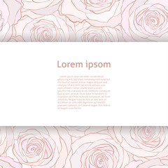 pink roses greeting card