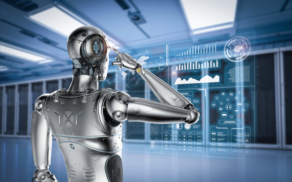 robot with hud display