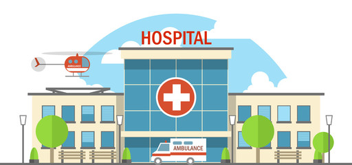 Flat Hospital Illustration