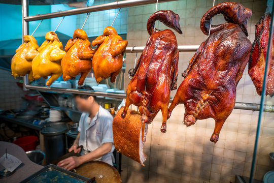 Goose and Duck in restaurant, Hong Kong