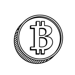 Obraz premium contour coin bitcoin - vector clipart