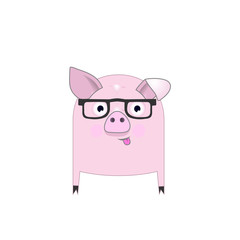 funny pig cartoon vector illustration