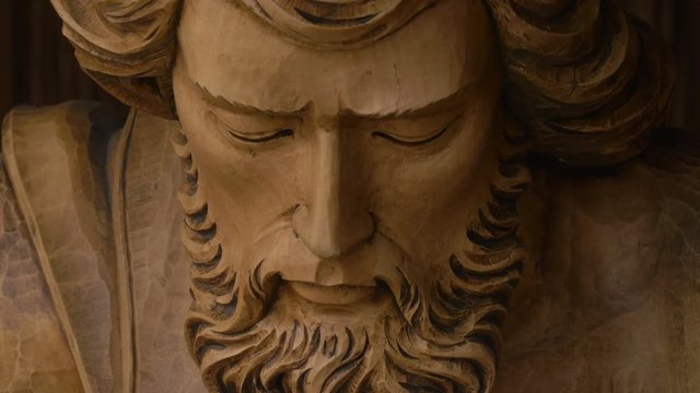Close up view of Saint Joseph sculpture