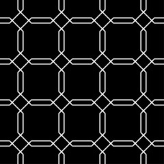 Obraz premium Black and white geometric ornament. Seamless pattern