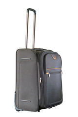 Brown suitcase isolated on white background with clipping path.