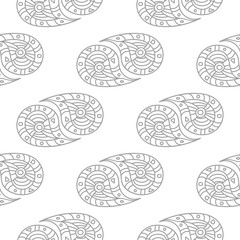 Gray floral seamless pattern on white background