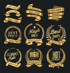 Luxury white labels collection vector illustration 