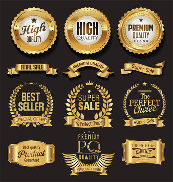 Luxury white labels collection vector illustration 