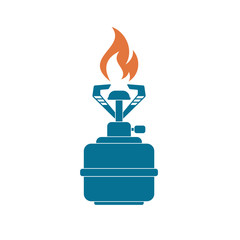 Camping stove icon vector