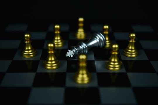 Leadership Concepts. Chess is a leader.  Comparing chess is a strategic business plan. Businessman is playing chess. Chess game on a black background.