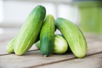close up fresh green cucumber.