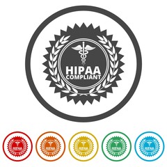 HIPAA - Health Insurance Portability and Accountability Act icon, 6 Colors Included