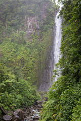 "Deuxieme Chute du Carbet" - second Carbet waterfall in Guadeloupe, Caribbean. Located in Basse-Terre, there are three waterfalls inside a  tropical forest