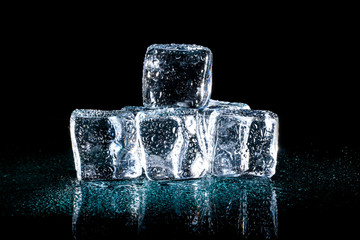 Ice cube with waterdrop