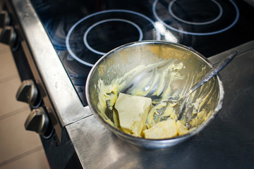 slices of butter on the plate