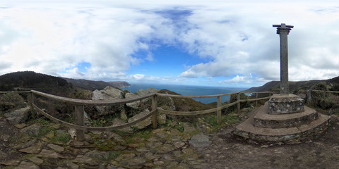 Viewpoint, in panorama 360, of the cruise of San Andres de Teixido. Costa Artabra. Galicia. Spain.