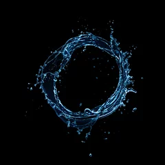 Photo sur Plexiglas Eau Forme de cercle abstrait d& 39 éclaboussure d& 39 eau sur le fond noir