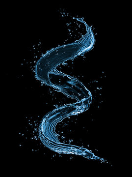 Water Splash Shape Isolated On Black Background