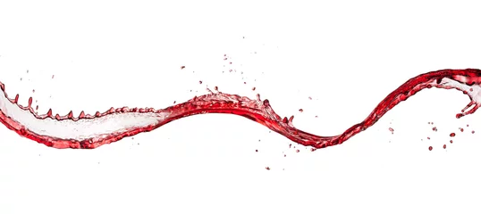 Fotobehang Rode wijn abstracte splash vorm op witte achtergrond © Jag_cz