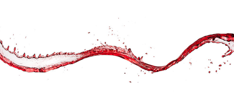 Naklejka Red wine abstract splash shape on white background