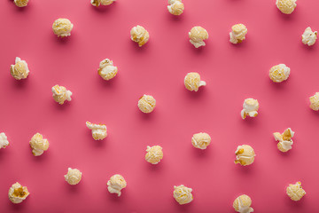popcorn on a pink background
