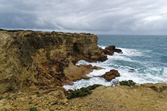 Felsk&uuml;ste am Atlantik im Parque Natural do Sudoeste Alentejano e Costa Vicentina, Algarve, Portugal, Europa