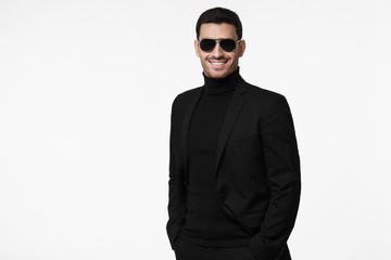 Obraz premium Smiling fashionable mafia guy