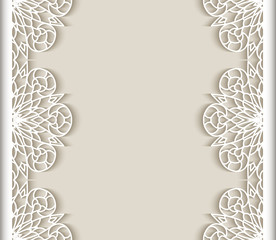 Vector frame with cutout lace borders