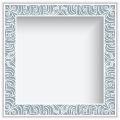 Square frame with cutout lace border pattern